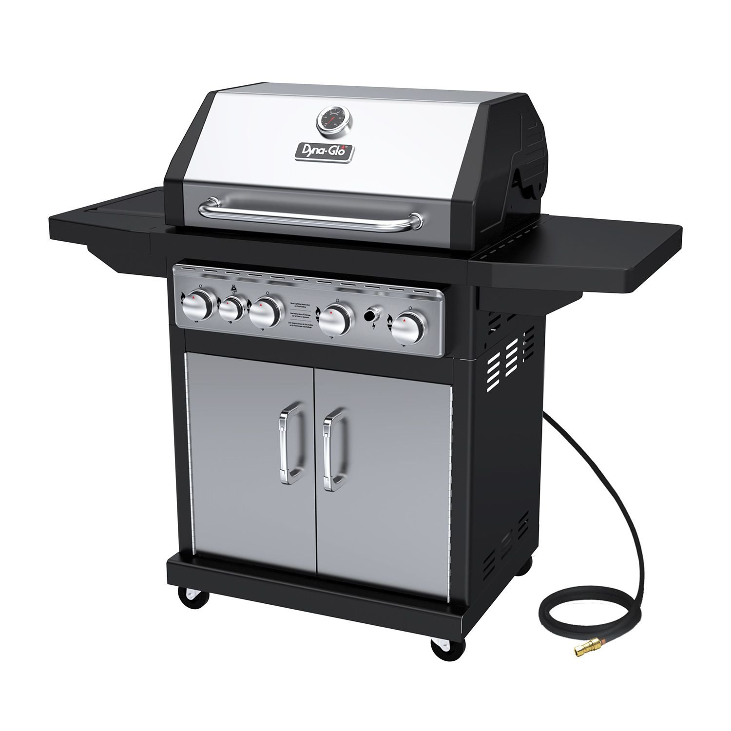 Dyna-Glo Premium 60,000 BTU 4-Burner Natural Gas Grill with Side Burner