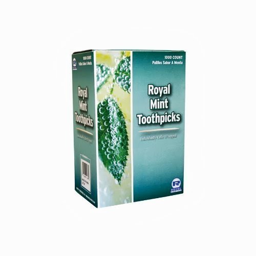 1000 Royal Mint Round Wood Toothpicks Individually Cello Wrapped