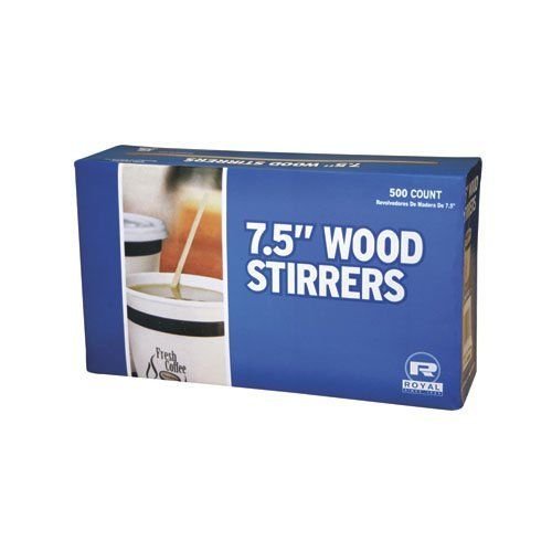 Royal Wood Wooden Coffee Stirrers, 7.5" Long, Woodgrain - 500 Stirrers/Box