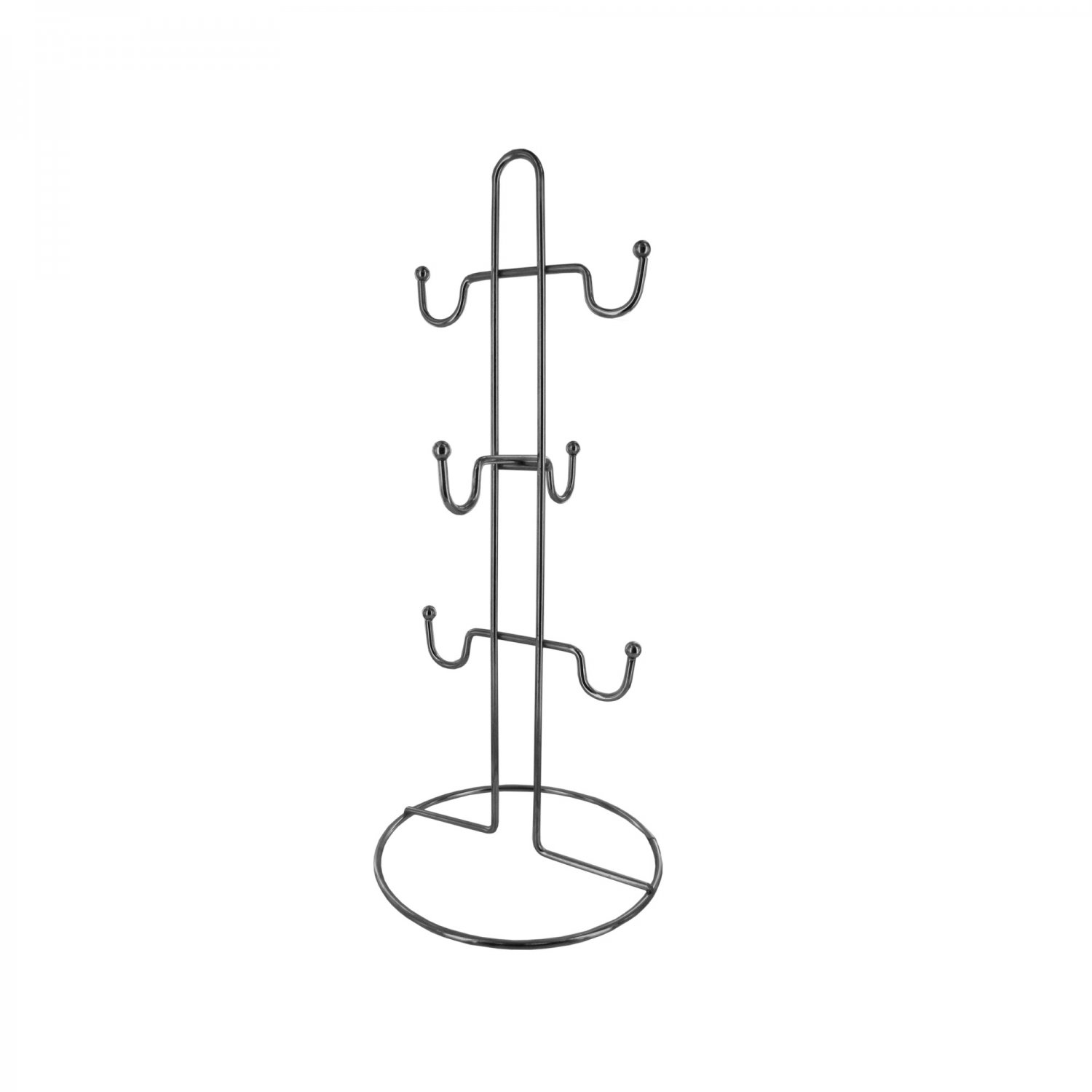 Metal Iron 6 Cup Hook Coffee Tea Cup Mug Tree Rack Stand Kitchen Organizer