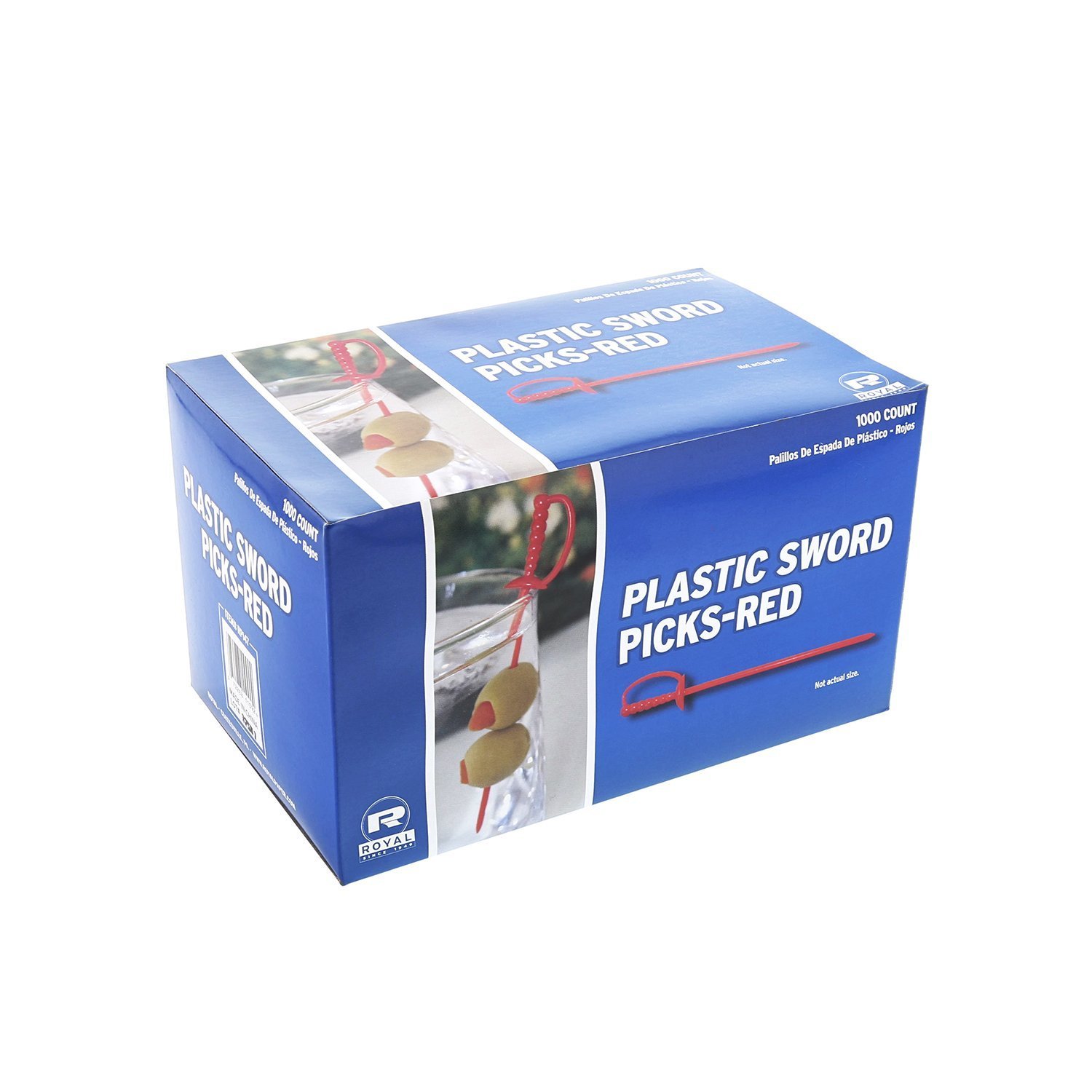 Royal Paper Red Plastic Sword 3.25" Food Picks - 1000/Box