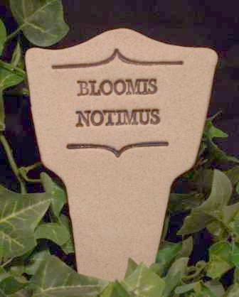 'BLOOMIS NOTIMUS' Humor in the Garden MARKER Decor