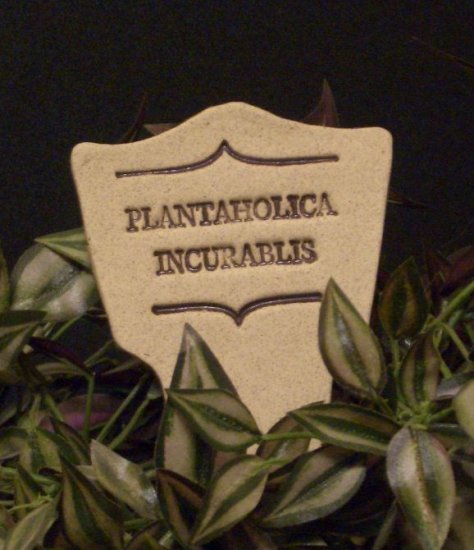 'PLANTAHOLICA INCURABLIS' Humor in the Garden MARKER decor