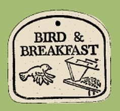 'BIRD & BREAKFAST' Weatherproof PLAQUE with hanger