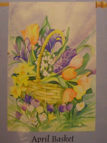 GARDEN FLAG 25.5x38 - April Basket - IMPRESSIONS
