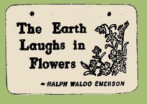 'THE EARTH LAUGHS ..' Weatherproof SAYINGS Sign/Plaque