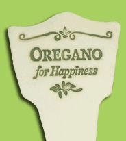 'OREGANO FOR HAPPINESS' Garden Lore MARKER Stoneware