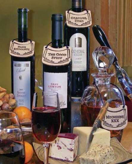 'GRAPEFUL DEAD' Humor on a Bottle Wine/Liquor TAG