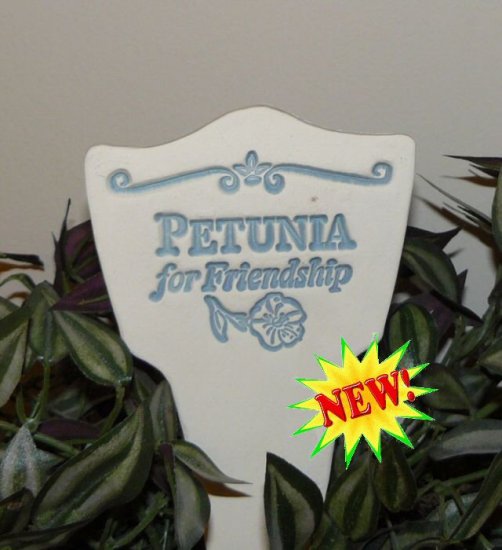 'PETUNIA for Friendship' Garden Lore MARKER Stoneware