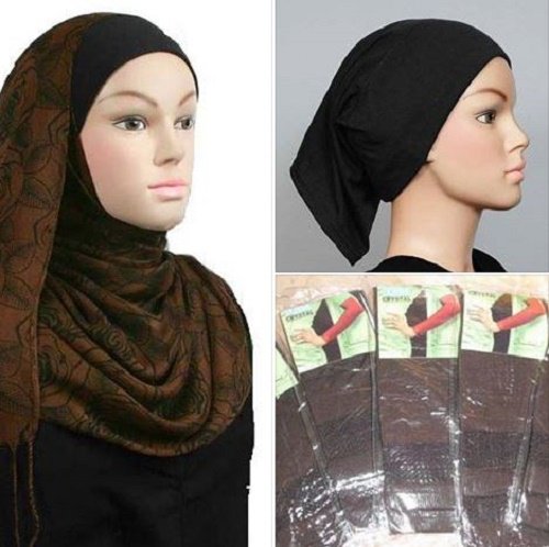 Ships free 3 pc Ramadan Special 1 Brown Romance Shawl + cap + sleeves Combo Hijab Hejab