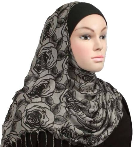 Free Shipping Gray Romance Viscose Shawl Hijab Hejab Muslim headscarf