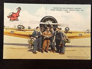 VINTAGE POSTCARD INSTRUCTOR AND STUDENTS CHARTING.. NAPIER FIELD ALABAMA
