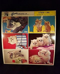 VINTAGE SALESMAN SAMPLE SHEET POSTCARDS...KITTENS 18