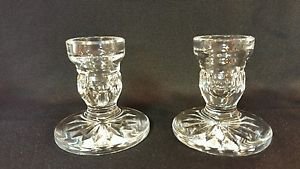 Vintage Waterford Crystal Candlestick Holders 3 1/4"