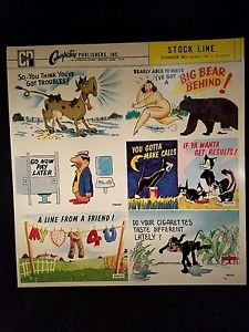 VINTAGE SALESMAN SAMPLE SHEET POSTCARDS...COMICS 60