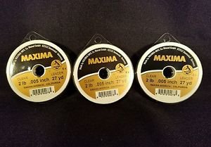 Maxima Clear 2 lbs 27yds Leader Material Fishing Line 3 PACK