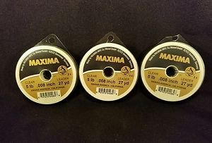 Maxima Clear 5 lbs 27yds Leader Material Fishing Line 3 PACK