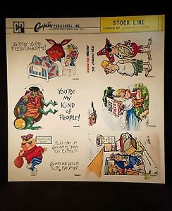 VINTAGE SALESMAN SAMPLE SHEET POSTCARDS...COMICS 60.b