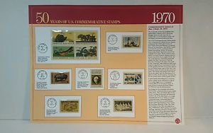 50 Years of U.S. Commemorative Stamps 1970-74, 9 Panels