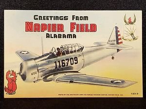 VINTAGE POSTCARD GREETINGS FROM NAPIER FIELD ALABAMA