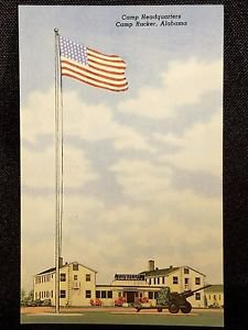 VINTAGE POSTCARD CAMP HEADQUARTERS CAMP RUCKER ALABAMA