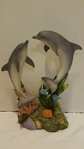 MARURI STUDIO WONDERS OF THE SEA 2 DOLPHINS PORCELAIN WS 9407