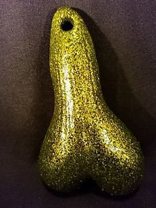 Gold Glitter Truck Bumper Balls Bull Nuts 8" Tall