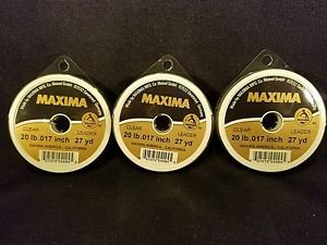 Maxima Clear 20 lbs 27yds Leader Material Fishing Line 3 PACK