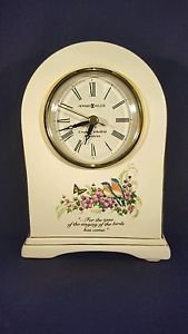 Howard Miller #645-211 White Porcelain Mantle Clock