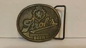 Stroh's Bohemian Style Beer Belt Buckle Vintage