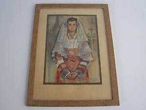 Léonard Tsuguharu Foujita (French/Japanese, 1886–1968) watercolor on paper