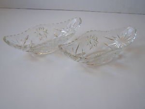 Pair of Marvelous American Brilliant Cut Glass Oval Candy/Fruit Dish