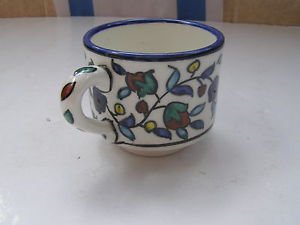 Vintage Marvelous Armenian Ceramic Hand Painted Floral Cup