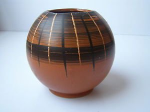 Vintage Israel Kernat Hand Painted Art Pottery VASE