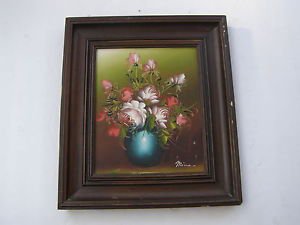 Spectacular floral oil on canvas painting
