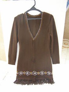 Vintage Marvelous Brown Folk Mexican Dress