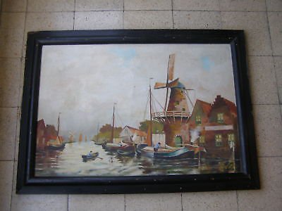 Marvelous huge heavy Italian oil on canvas painting