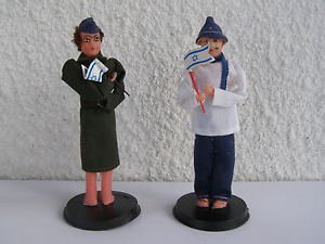Pair Vintage Marvelous Israel Jewish Judaica Custom Dolls