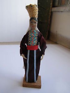 Vintage Handmade Jewish Woman Judaica Doll Israel 1950's, 60's