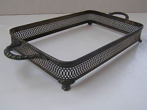Marvelous Vintage Silver Plated Serving Plate Tray Holder