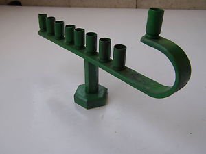 Marvelous Israel Jewish Judaica, painted Iron Hanukkah Lamp Menorah