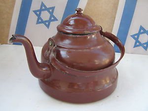 Vintage Marvelous Giant Heavy 1100gr SPLENDID Enamel Teapot Tea Kettle