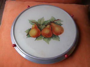 Vintage Hand Painted Pears Russian Cake Plate/Stand