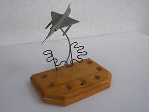 Rare Vintage Israel IDF Zahal Air Force Fighter Model on wooden base