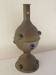 Antique Sphere HAMMERED Copper Vase W O W