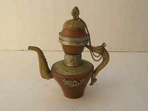 Vintage Marvelous Colorful Copper Tea Pot Kettle
