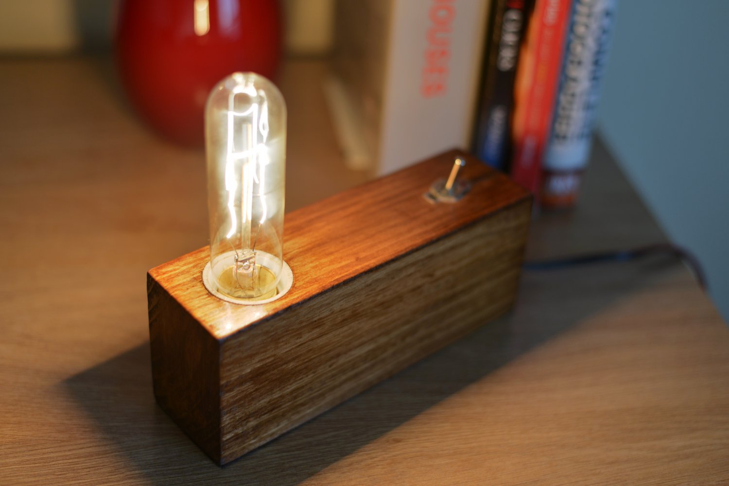 Handmade Edison Wood Lamp,Table lamp, Desk lamp, Wooden Lamp,retro lamp