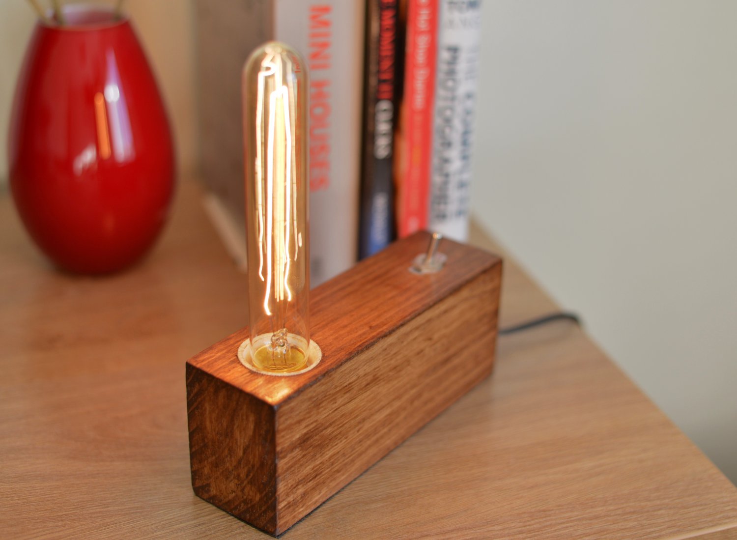 Handmade Edison Wood Lamp,Table lamp, Desk lamp, Wooden Lamp,retro lamp