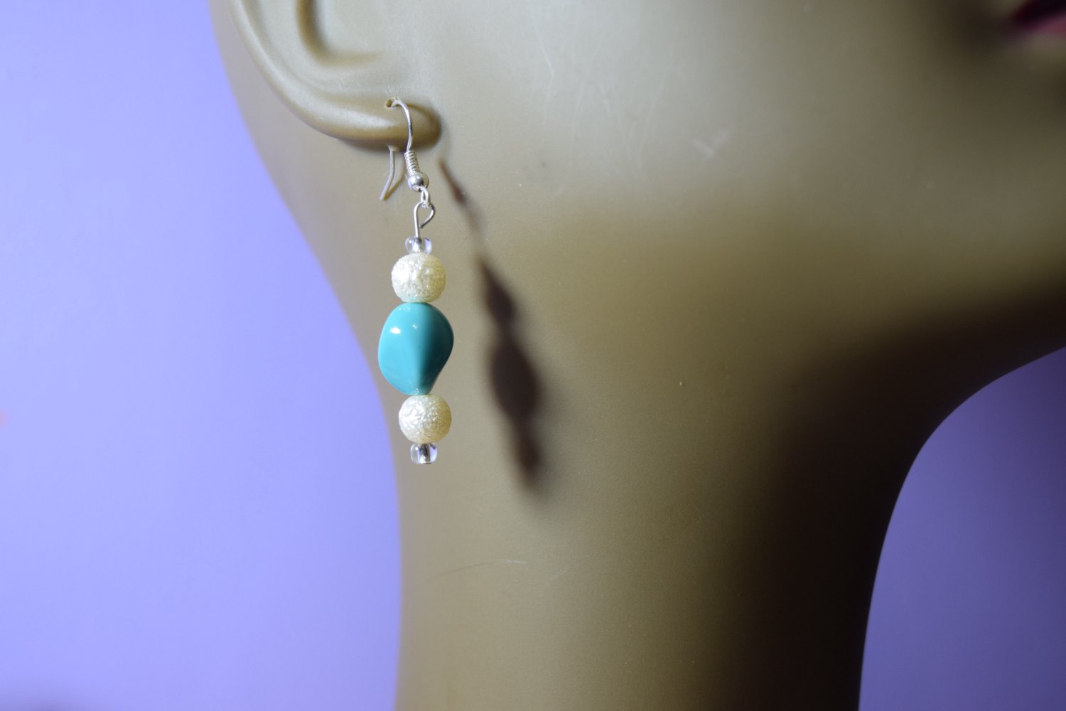 Turquoise and pearl earrings