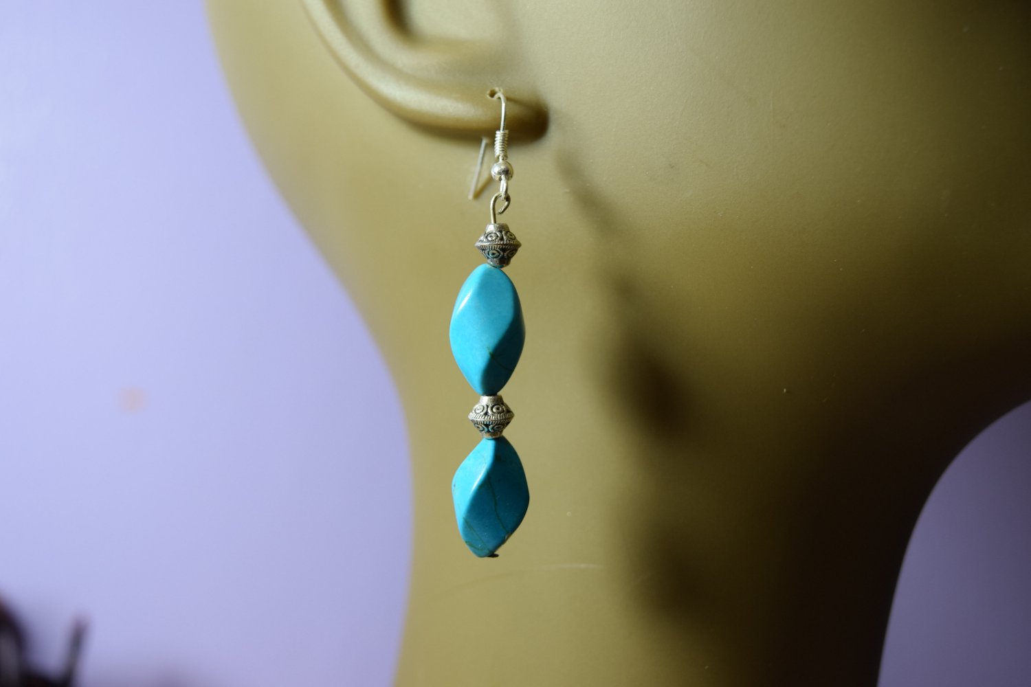Tear drop turquoise earrings